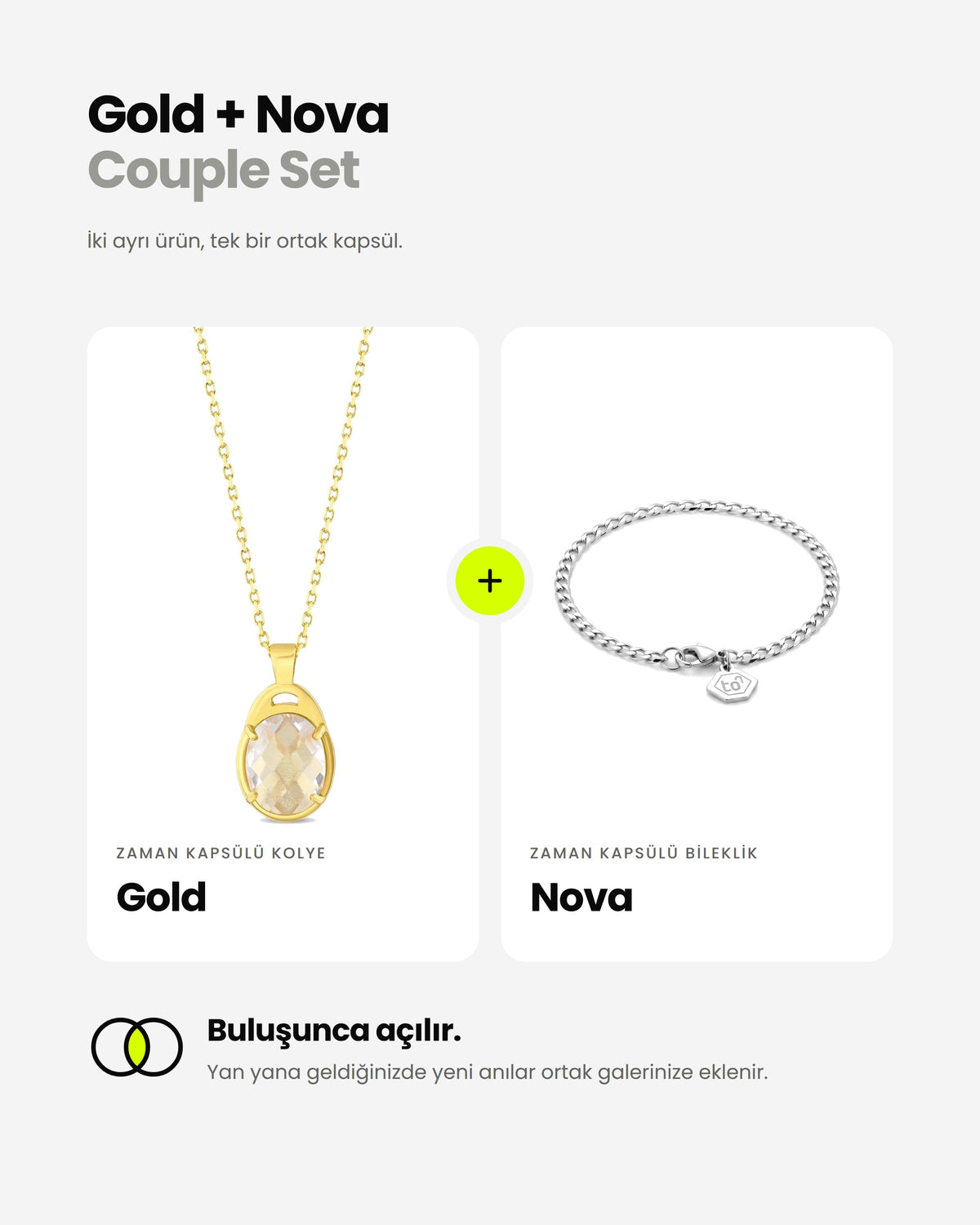 Gold + Nova Couple Zaman Kapsülü – Couple set – sette neler var