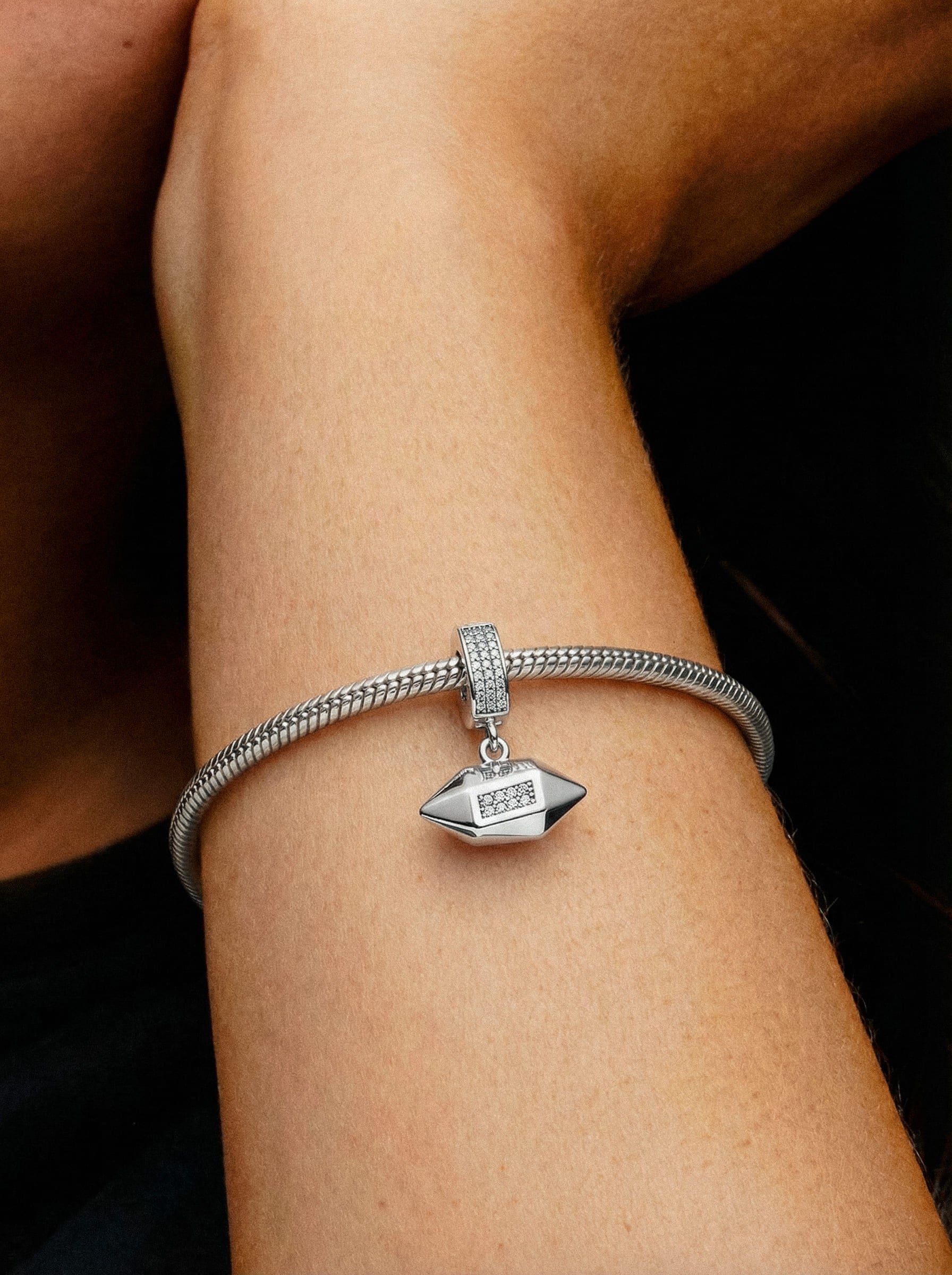 Zaman Kapsülü Charm Eight Stars White (925 Ayar Gümüş) Couple - Text To Next