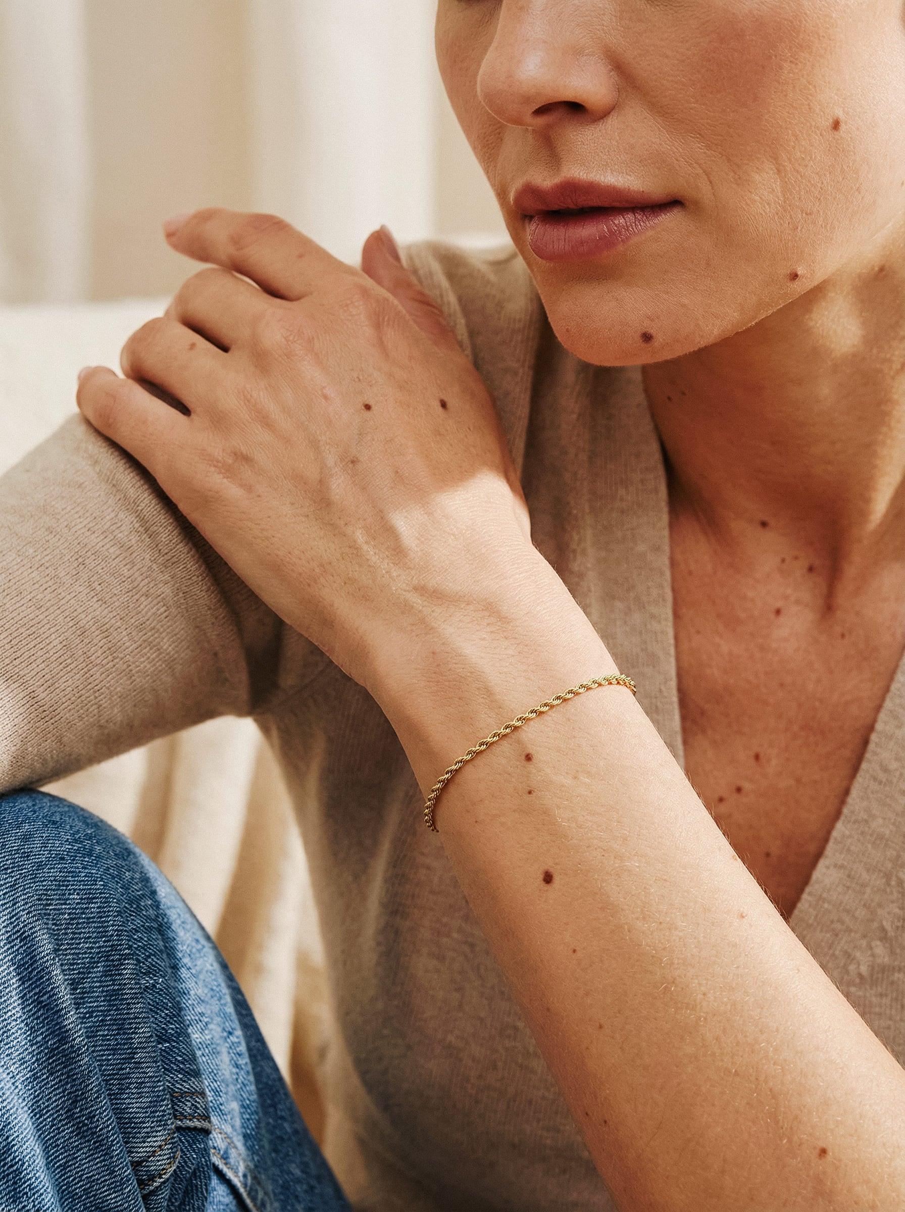 Chloe Zaman Kapsülü Bileklik (316L Paslanmaz Çelik) Gold Couple - Text To Next