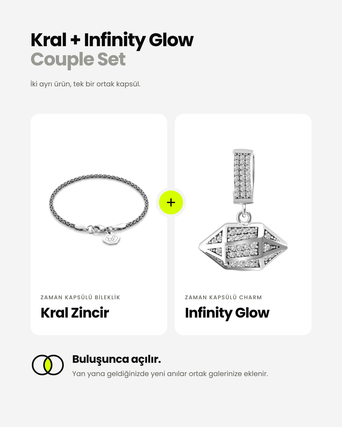 Kral + Infinity Charm Couple Zaman Kapsülü Kişi/2519 - Text To Next
