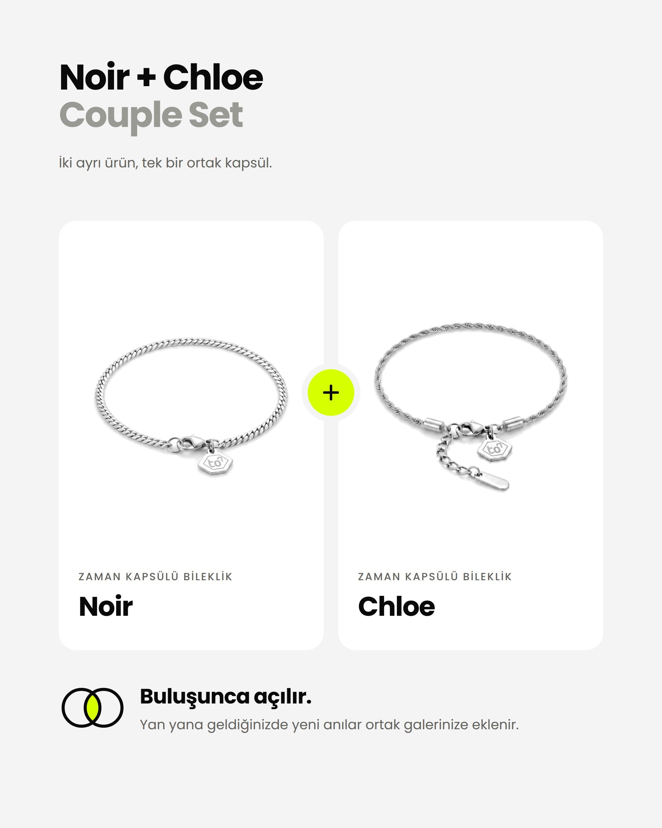 Noir + Chloe Charm Couple Zaman Kapsülü - Text To Next